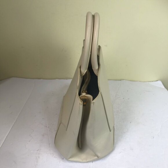 Aritzia Auxiliary Bega Leather Satchel Structured Bag Crossbody Shoulder Bag Tan - Picture 7 of 16